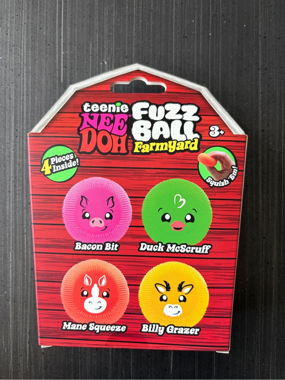 NeeDoh Teenie Fuzz Ball Farmyard 4-Pack - Picture 2 of 3